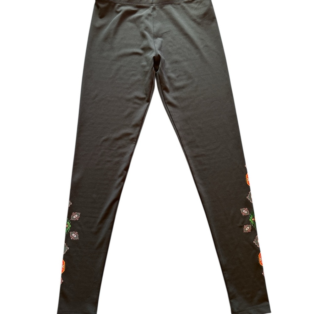 Desigual black leggings with colorful design on the side, Size small
